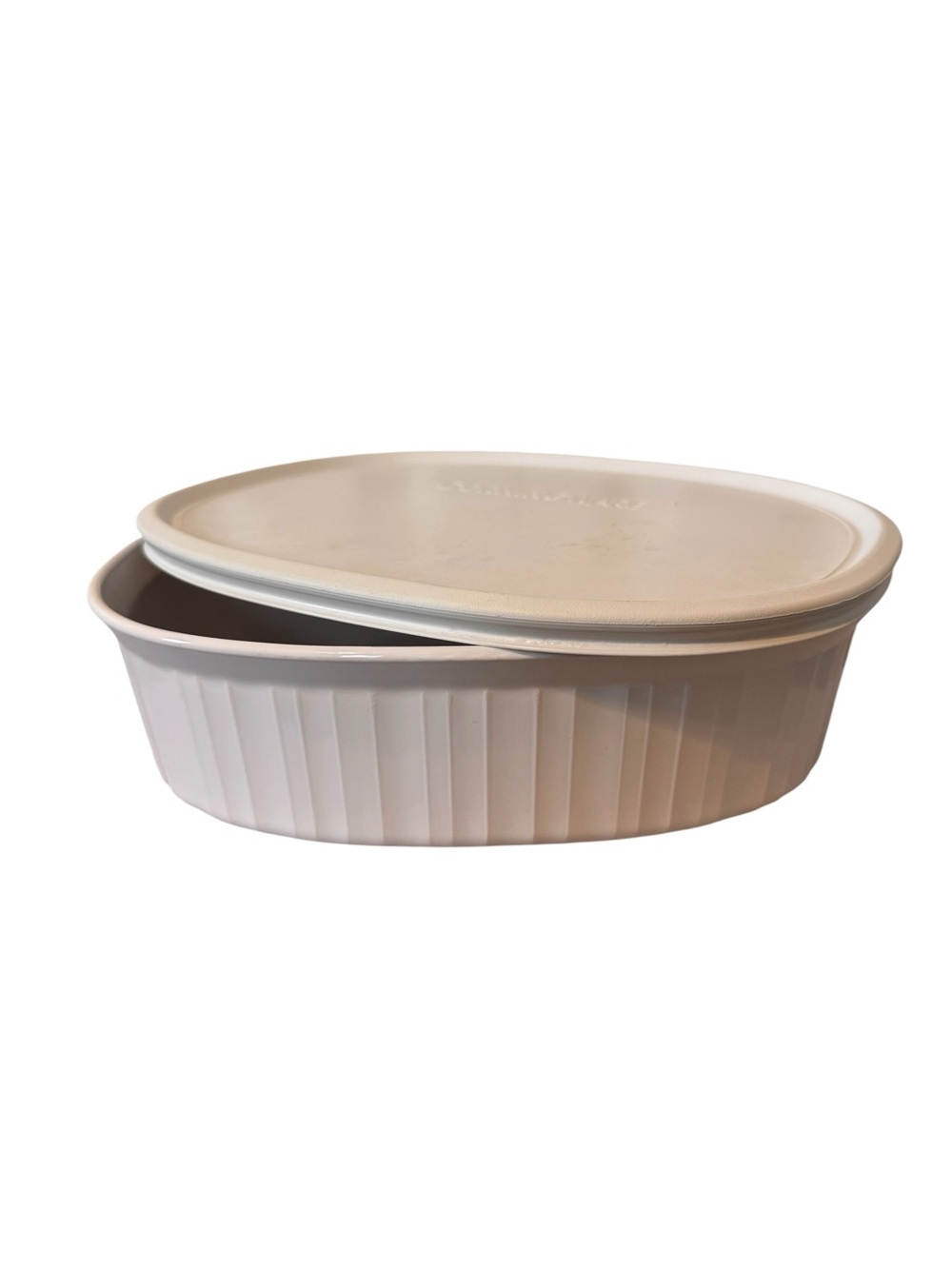 Corning Ware 1.8 liter Oval Covered Casserole Dish White With Storage Lid